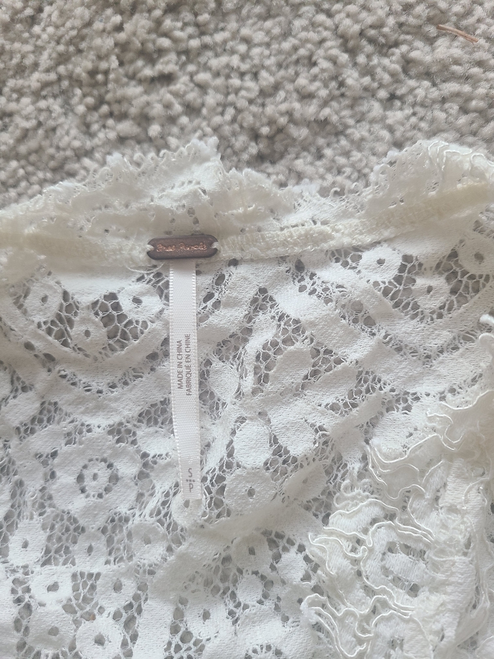 Free People Ivory Lace Overlay Sleeveless Camisole - Picture 4 of 4